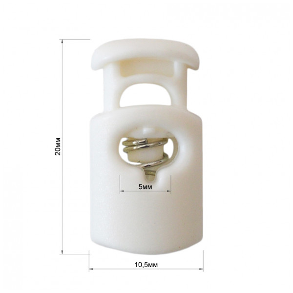 Фиксатор (зажим) пластиковый, швейная фурнитура, цвет белый